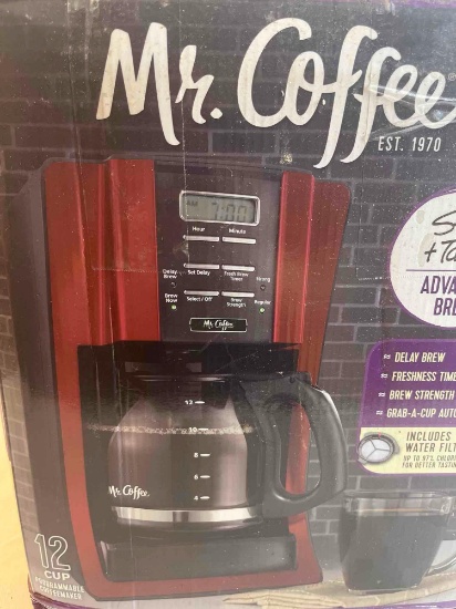 Mr. Coffee 12-cup coffee maker in box