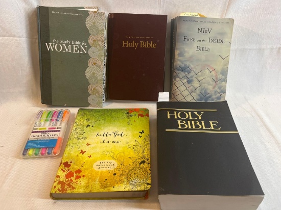 Spiritual reading lot with journal and highlighters