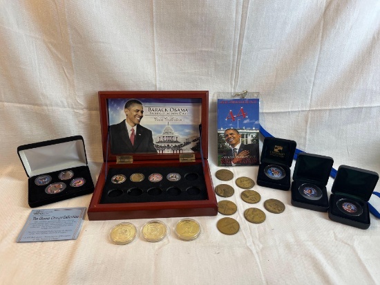 Lot of commemorative coins. Obama Change Collection, Inauguration Day Collection