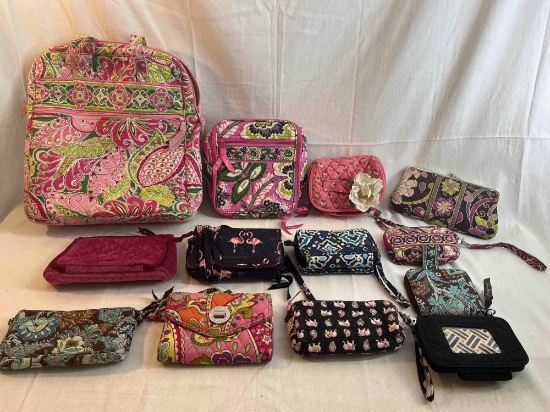 Large lot of Vera Bradley wallets, purses and bags