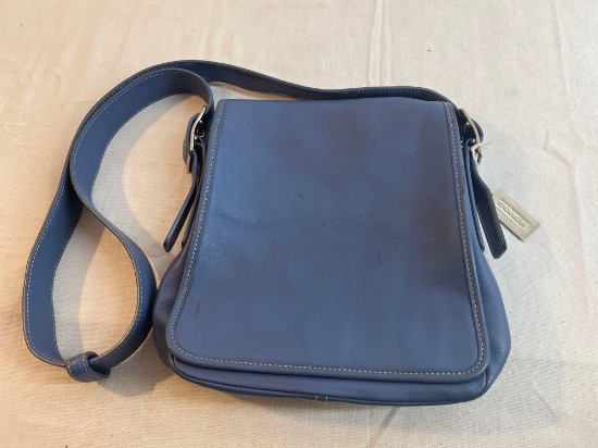 Blue leather Coach purse