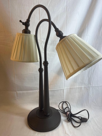 Table lamp with two adjustable shades. 23.5"....