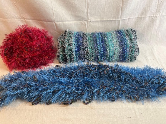 Eyelash yarn / fun fur scarf lot