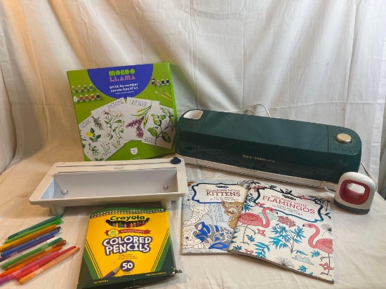Cricut Explore Air 2, Mondo Llama paint by number canvas board kit, Coloring books and colored