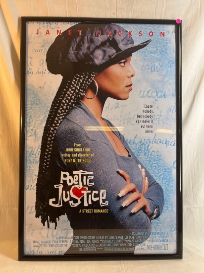 Collectable original Poetic Justice framed movie poster. Janet Jackson. 37 x 25.