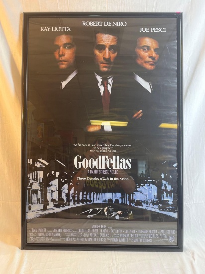 Collectable original Goodfellas framed movie poster. Robert DeNiro, Joe Pesci, Ray Liotta. 37 x 25.