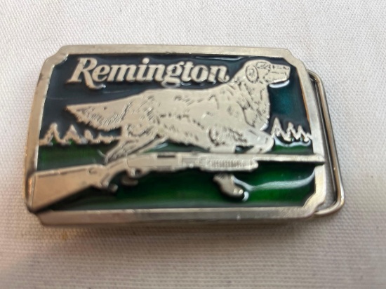 Remington metal belt buckle