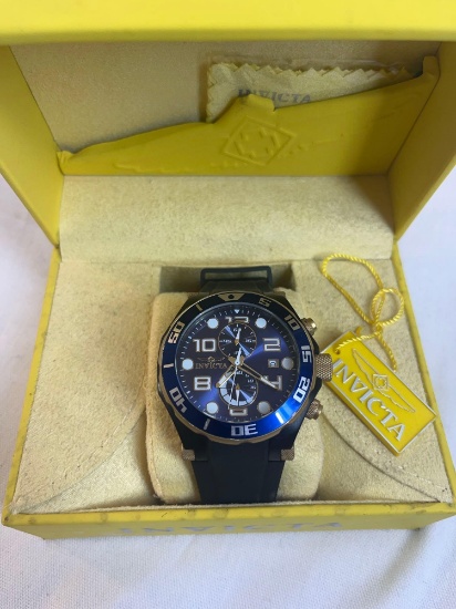 Invicta Watch 17814 Pro Diver Tritnite Blue Chronograph with Box