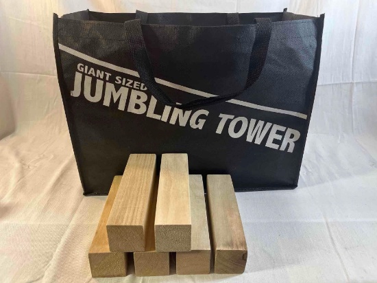 Giant sized Tumbling Tower wooden blocks in bag