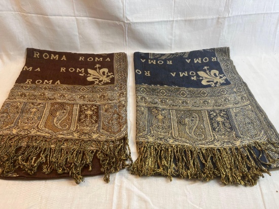Two Roma (Rome Italy) throw blankets...