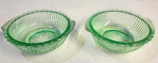 Vintage Green Depression Glass Bowls $2 STS