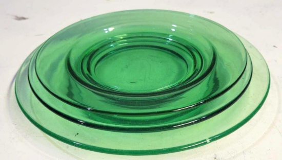 Vintage Green Depression Glass Plates $2 STS