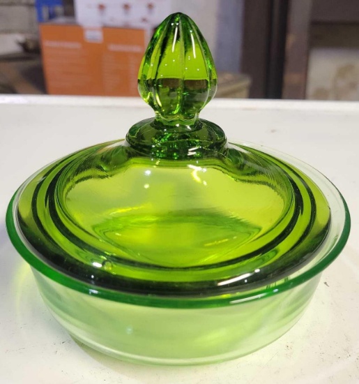 Vintage Green Glass Dish $1 STS