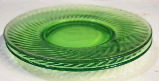 Vintage Green Depression Glass Plates $1 STS