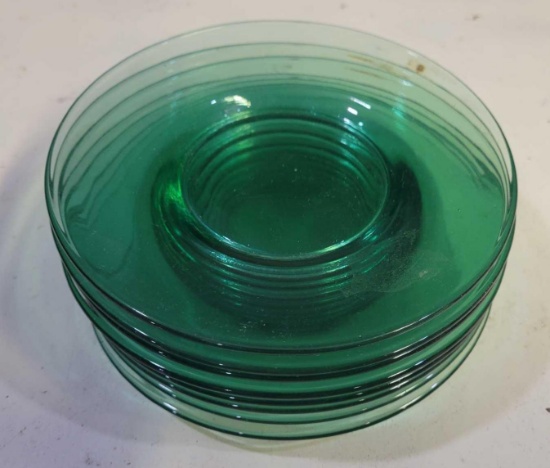 Vintage Green Depression Glass Dessert Plates $2 STS