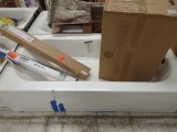 Tub Lot of Assorted Items to Include, Zenith Medicine Cabinet, Hampton Bay 26 in. x 49 in. One Piece