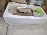 Tub Lot of Assorted Items Including Armstrong Ceiling Lock in Glue up Tiles, Feit Electric 32.5 in.