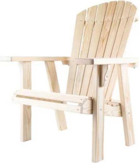 PALMETTO CRAFT Capers Solid Pine Wood Adirondack Chair, Retail Price $160, Appears to be New in Open
