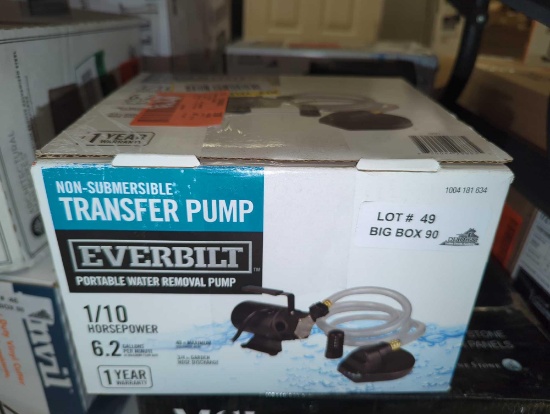 Everbilt 1/10 HP Non-Submersible Self-Priming Transfer Pump, Retail Price $119, Appears to be Used,