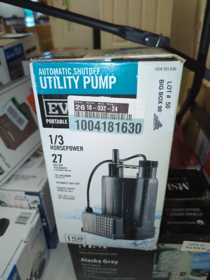 Everbilt 1/3 HP Automatic Utility Pump, Retail Price $156, Appears to be Used, What You See in the