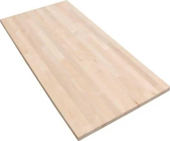 HARDWOOD REFLECTIONS 8 ft. L x 25 in. D x 1.5 in T Unfinished Birch Solid Wood Butcher Block