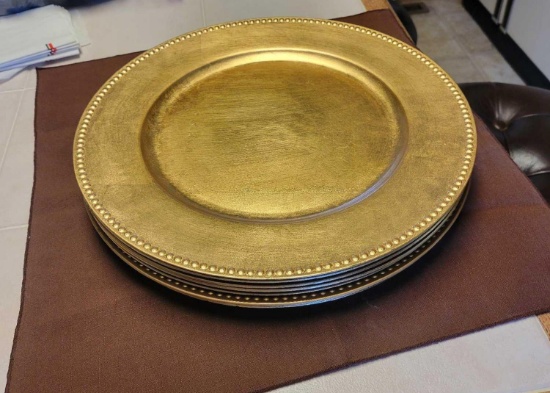 Gold Plastic Charger Plates $1 STS