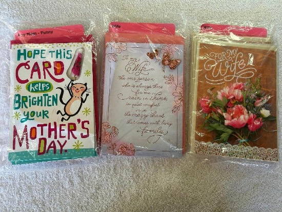 Mothers Day Cards- 3 packs of 4= 12 Total