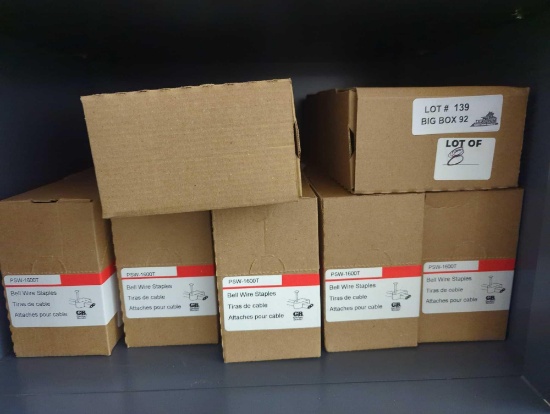Lot of 8 Boxes of Gardner Bender 3/16 in. Polyethylene Low-Volt Staples, White (25-Pack), Appears to