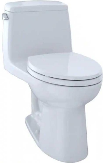 TOTO Eco UltraMax 1-Piece 1.28 GPF Single Flush Elongated Standard Height Toilet in Cotton White,