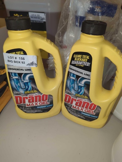 Lot of 2 Drano Commercial Line 42 fl. oz. Max Gel Clog Remover, Retail Price $8/Each, Appears to be