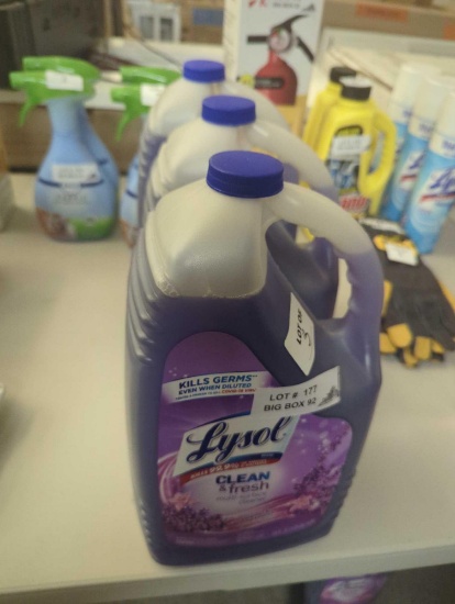 Lot of 3 Lysol 144 oz. Lavender Pourable Disinfecting All-Purpose Cleaner, Appears to be New in