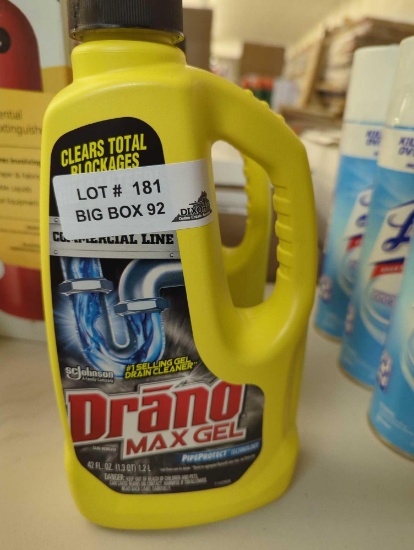 Lot of 2 Bottles Drano Commercial Line 42 fl. oz. Max Gel Clog Remover, Appears to be New in Factory