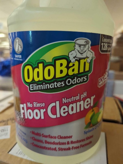 Lot of 2 Jugs Of OdoBan 1 Gal. No Rinse Neutral pH Floor Cleaner, Concentrated Hardwood and Laminate