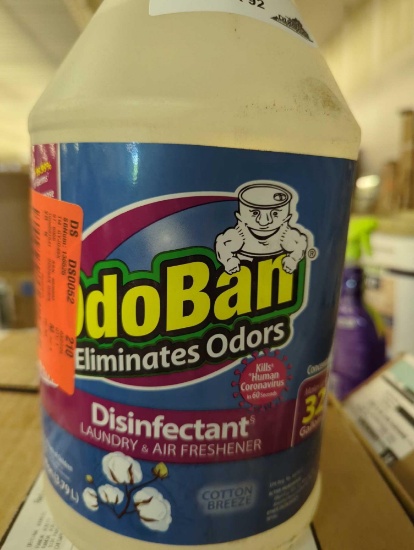 Lot of 2 Jugs Of OdoBan 1 Gal. Cotton Breeze Disinfectant and Odor Eliminator, Fabric Freshener,