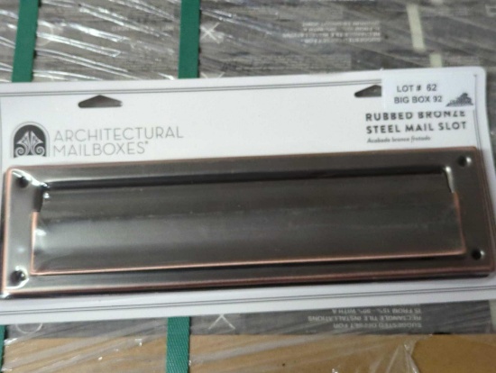 Rubbed Bronze Steel Mail Slot Accessory, Appears to be New in Factory Sealed Package Retail Price