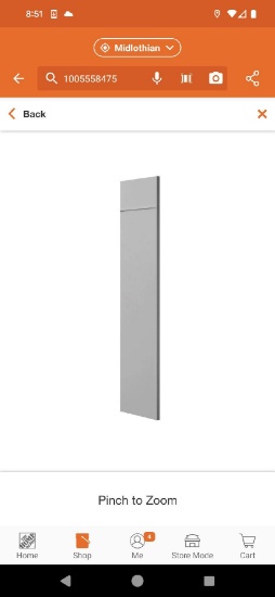 Hampton Bay 24 in. W x 84 in. H Refrigerator End Panel in Dove Gray, Retail Price $114, Appears to
