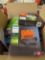 Box Lot of Assorted Items to Include, Husky 5 in 1 Digital Tire Gauge Multi tool, Hampton Bay
