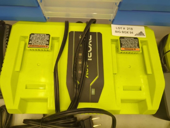 (No Battery) RYOBI 40-Volt Lithium Ion Dual Port Rapid Charger, Appears to be Used Out of the Box