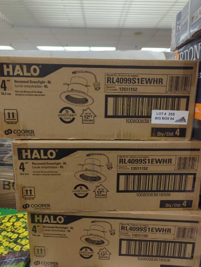 Lot of 3 Boxes Of HALO RL 4 in. Adjustable CCT Canless IC Rated Dimmable Indoor, Outdoor Integrated