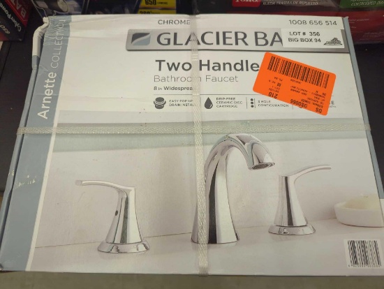 Glacier Bay Arnette 8 in. Widespread Double-Handle High-Arc Bathroom Faucet in Polished Chrome,