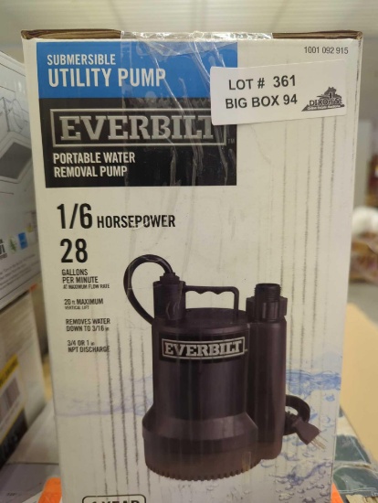 (In Wrong Box Is Missing All Parts) Everbilt 1/10 HP Non-Submersible Self-Priming Transfer Pump,