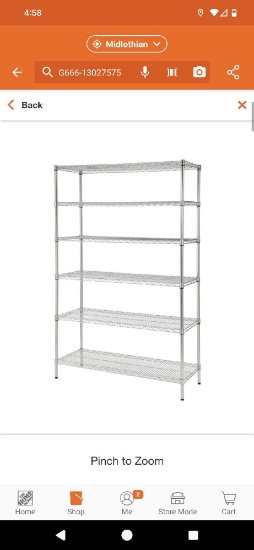 HDX (Damaged) (Missing a Shelf) 6-Tier Commercial Grade Heavy Duty Steel Wire Shelving Unit in