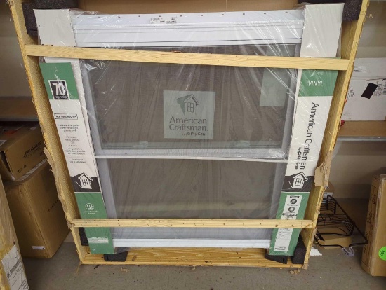 American Craftsman 37.75 in. x 40.75 in. 70 Series Low-E Argon Glass Double Hung White Vinyl Fin