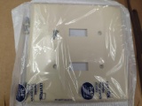 Box of Assorted Items Including Leviton Gray 2-Gang Toggle Wall Plate (Retail Price $3/Plate,