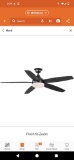 Hampton Bay Tyra 52 in. Smart Indoor Matte Black Ceiling Fan with Adjustable White LED with Remote