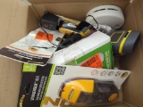 Box Lot of Assorted Items to Include, Hunter Universal 3 Speed Damp Rated Ceiling Fan Handheld