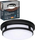 Lot of 2 Hampton Bay 11 in. Round Black Indoor Outdoor LED Flush Mount Ceiling Light Adjustable CCT