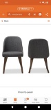 Baxton Studio Cody Dark Gray Fabric Dining Chair (Set of 2), Approximate Dimensions - 32
