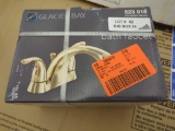 Glacier Bay Builders 4 in. Centerset Double Handle Low-Arc Bathroom Faucet in Polished Brass,