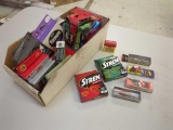 Box of of fishing lines and fishing lures. Comes as is shown in photos. Appears to be used. 7.5